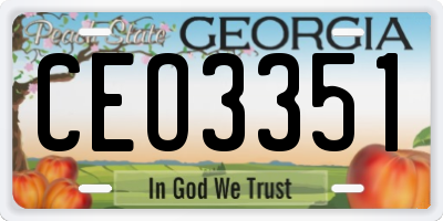 GA license plate CEO3351