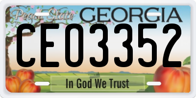 GA license plate CEO3352
