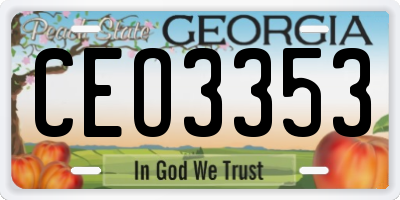 GA license plate CEO3353