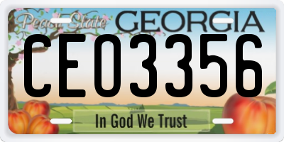 GA license plate CEO3356
