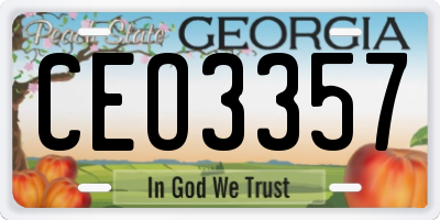 GA license plate CEO3357