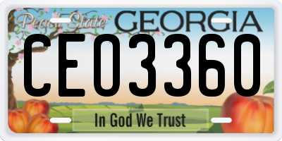 GA license plate CEO3360