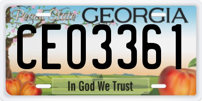 GA license plate CEO3361