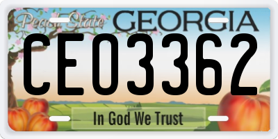 GA license plate CEO3362
