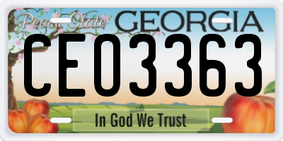 GA license plate CEO3363
