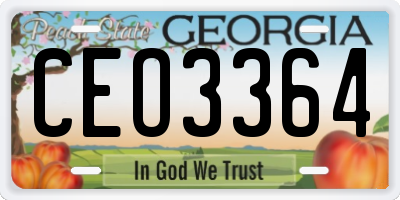 GA license plate CEO3364