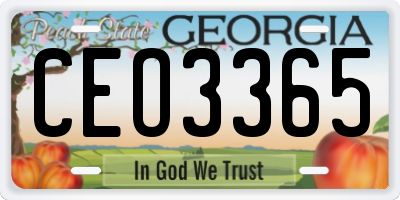 GA license plate CEO3365