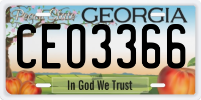 GA license plate CEO3366