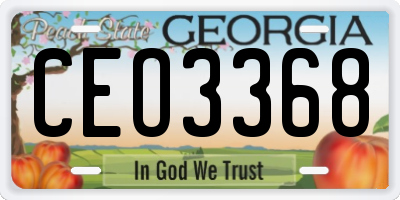 GA license plate CEO3368