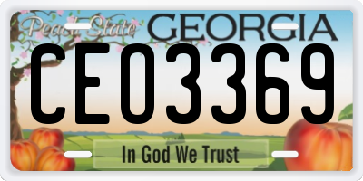 GA license plate CEO3369