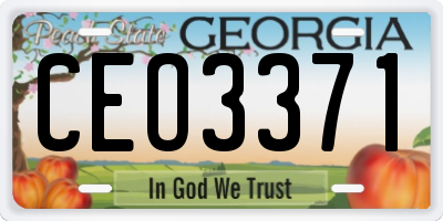 GA license plate CEO3371