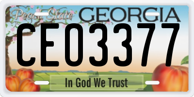 GA license plate CEO3377