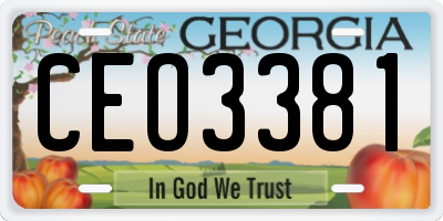 GA license plate CEO3381