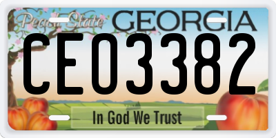 GA license plate CEO3382