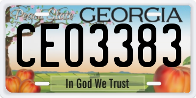 GA license plate CEO3383