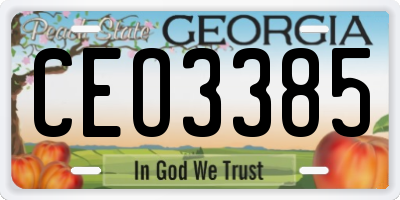 GA license plate CEO3385