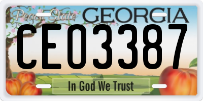 GA license plate CEO3387