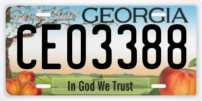 GA license plate CEO3388