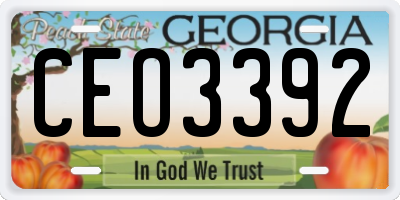 GA license plate CEO3392