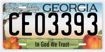 GA license plate CEO3393