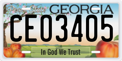 GA license plate CEO3405