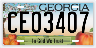 GA license plate CEO3407