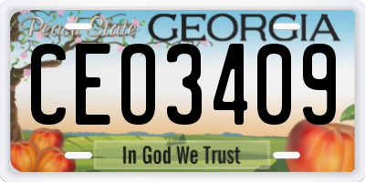 GA license plate CEO3409