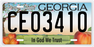 GA license plate CEO3410