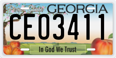 GA license plate CEO3411