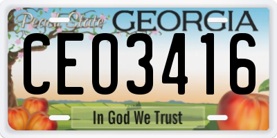 GA license plate CEO3416