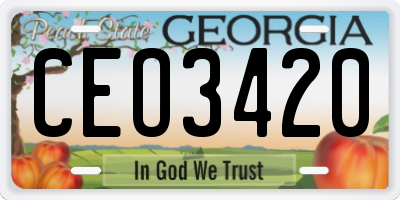 GA license plate CEO3420