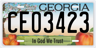 GA license plate CEO3423