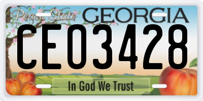 GA license plate CEO3428