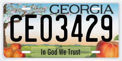 GA license plate CEO3429