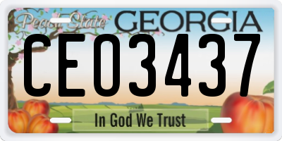 GA license plate CEO3437