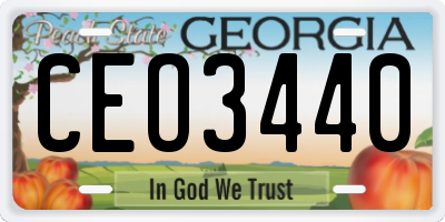 GA license plate CEO3440