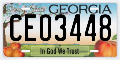 GA license plate CEO3448