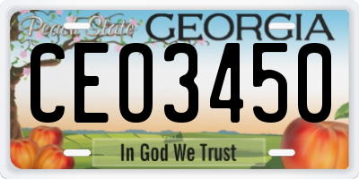 GA license plate CEO3450
