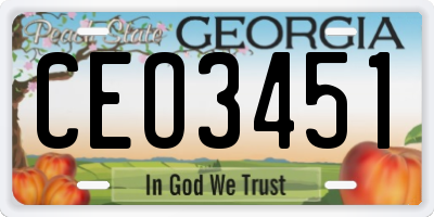 GA license plate CEO3451