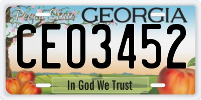 GA license plate CEO3452
