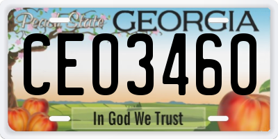 GA license plate CEO3460
