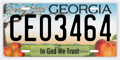 GA license plate CEO3464