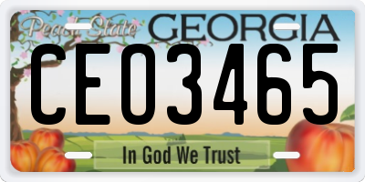 GA license plate CEO3465