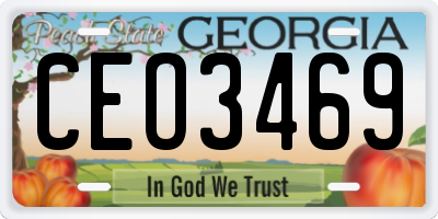 GA license plate CEO3469