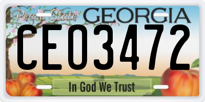 GA license plate CEO3472