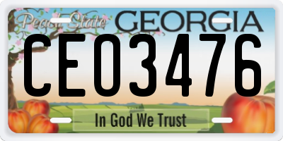 GA license plate CEO3476