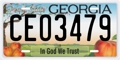 GA license plate CEO3479