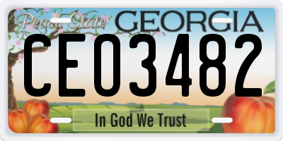 GA license plate CEO3482