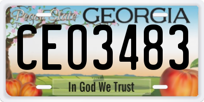 GA license plate CEO3483