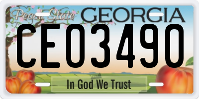 GA license plate CEO3490